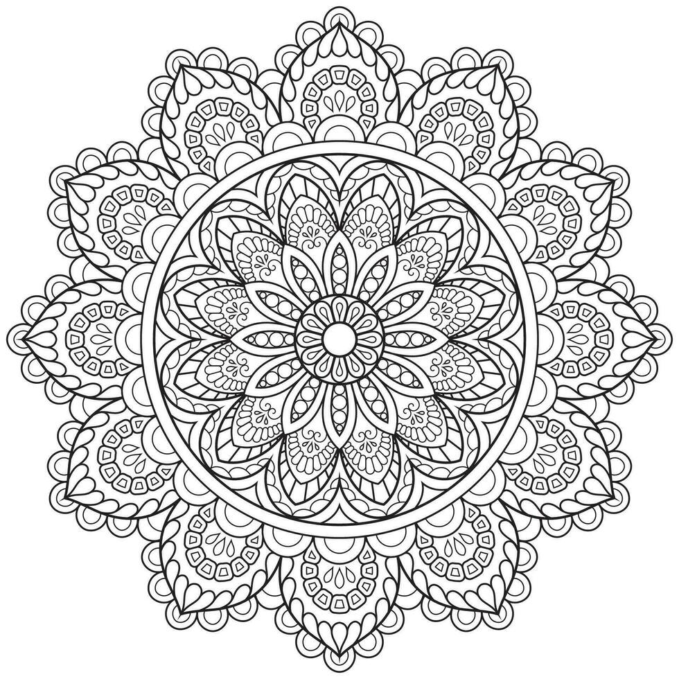 mandala fleur pour adulte coloration livre. vecteur