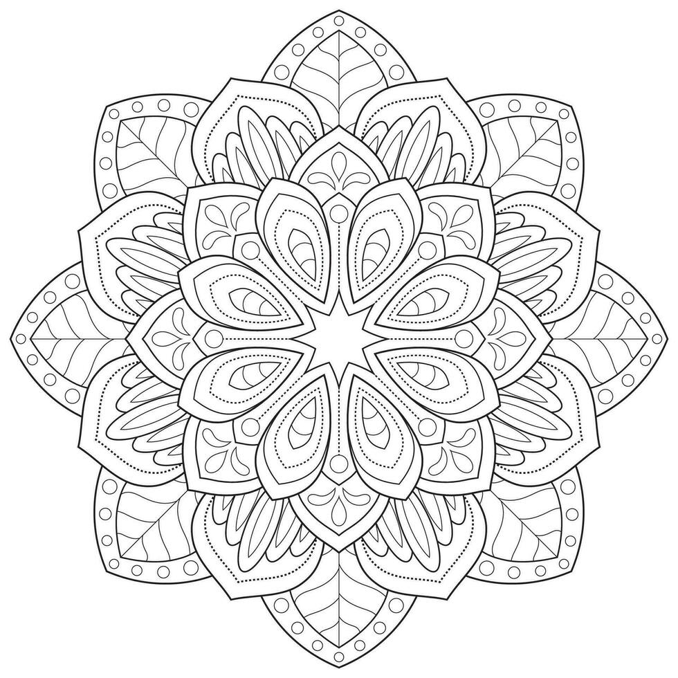 mandala fleur pour adulte coloration livre. vecteur