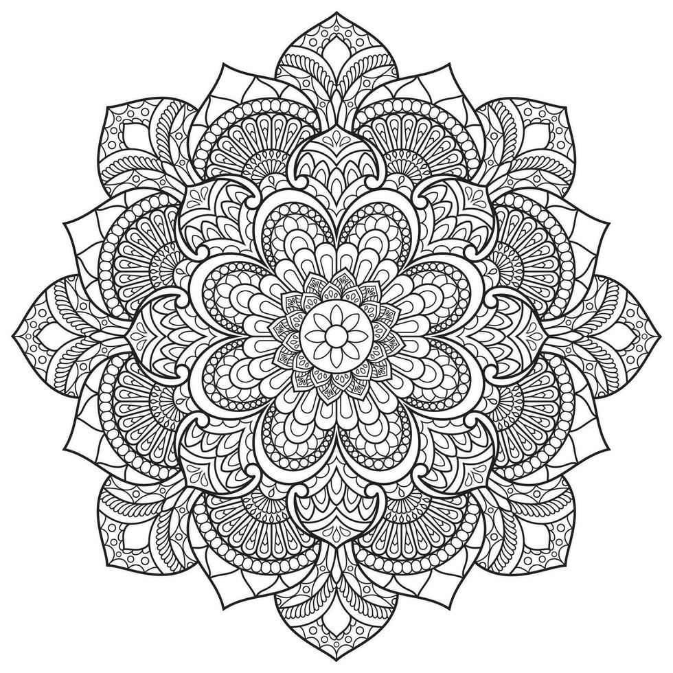 mandala fleur pour adulte coloration livre. vecteur