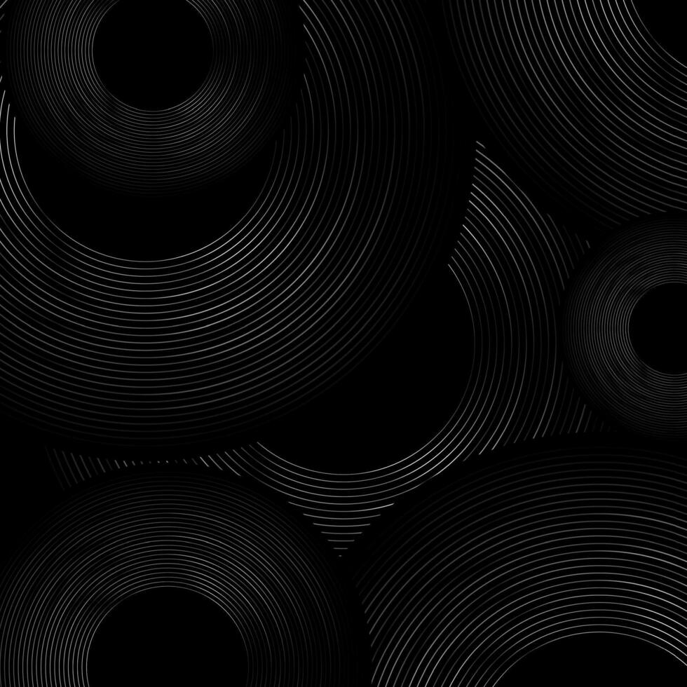 noir et gris métallique cercles abstrait technologie géométrique Contexte vecteur