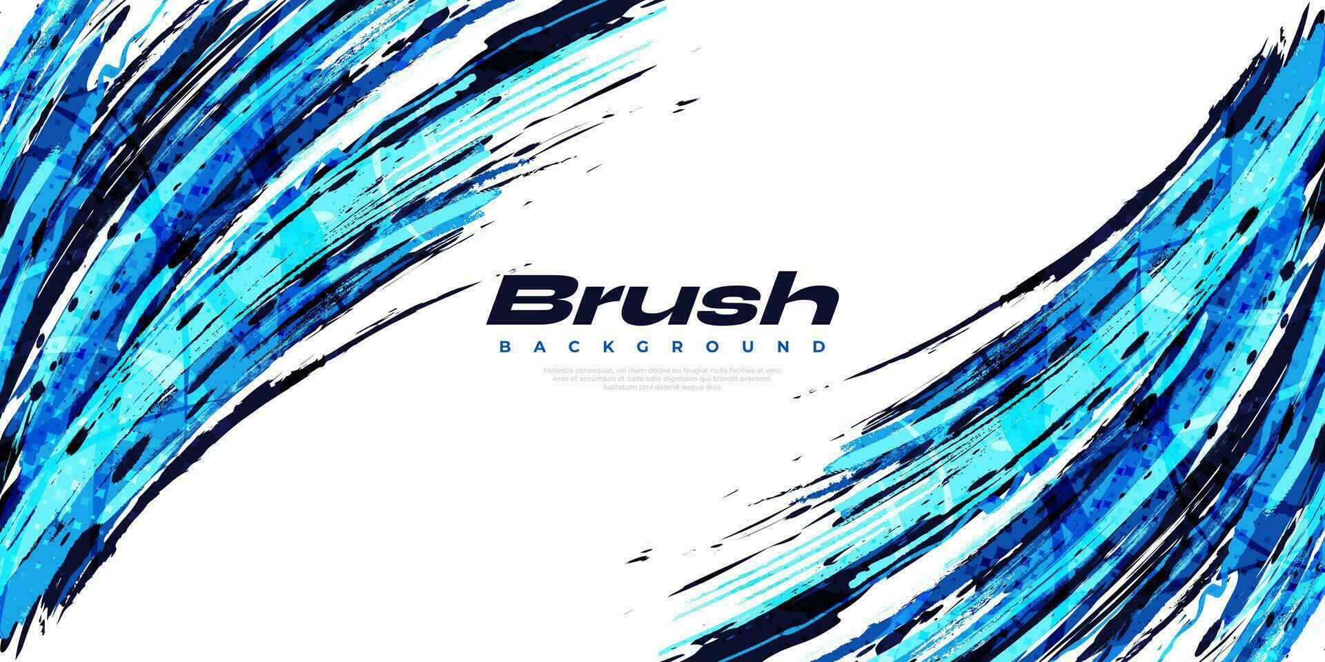 abstrait bleu brosse Contexte avec demi-teinte style. grunge sport bannière. rayure et texture éléments pour conception vecteur