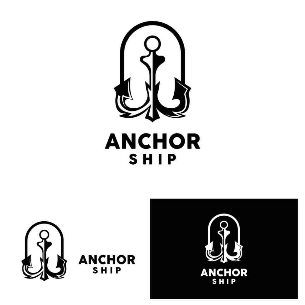 ancre logo Facile élégant conception Marin navire vecteur icône symbole illustration