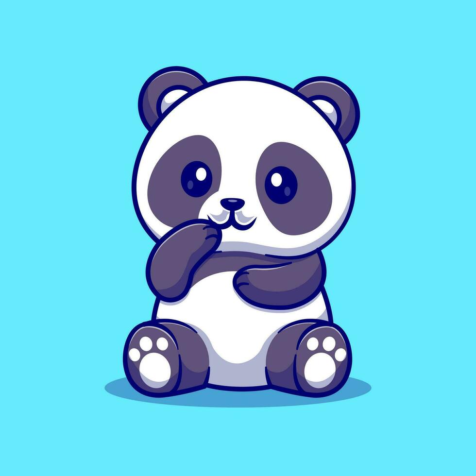 mignonne Panda séance dessin animé vecteur icône illustration animal la nature icône concept isolé