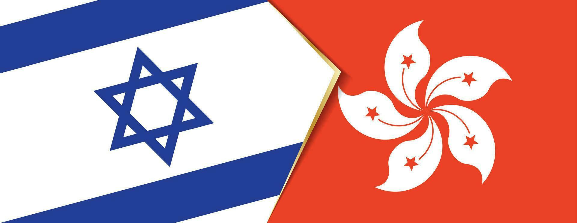 Israël et Hong kong drapeaux, deux vecteur drapeaux.