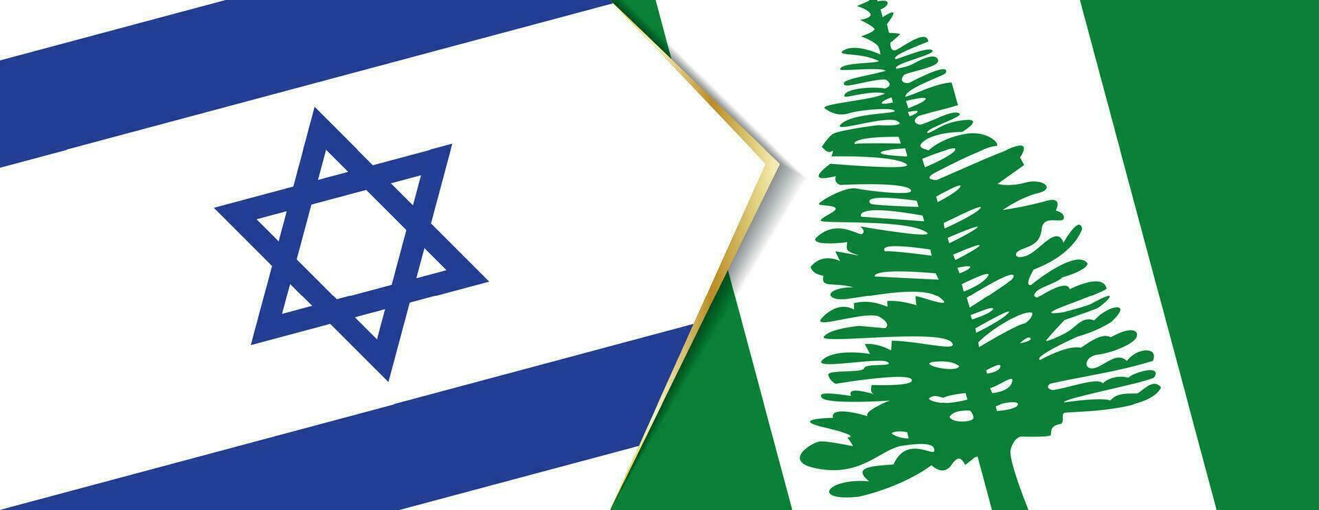 Israël et Norfolk île drapeaux, deux vecteur drapeaux.