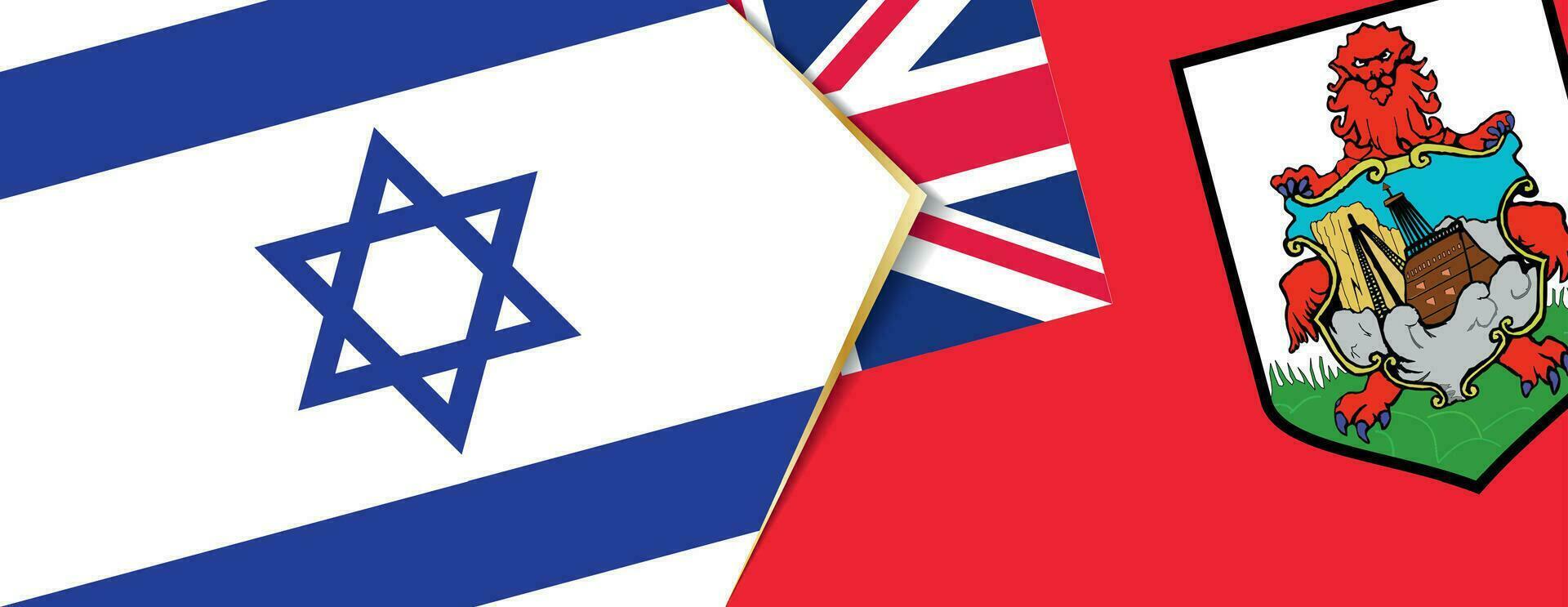 Israël et Bermudes drapeaux, deux vecteur drapeaux.