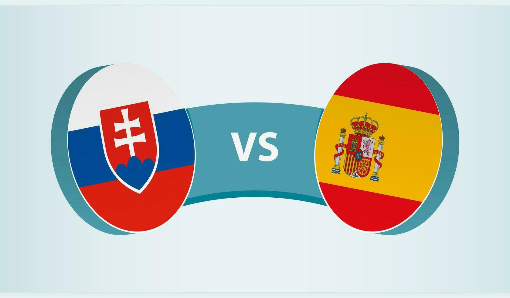 la slovaquie contre Espagne, équipe des sports compétition concept. vecteur