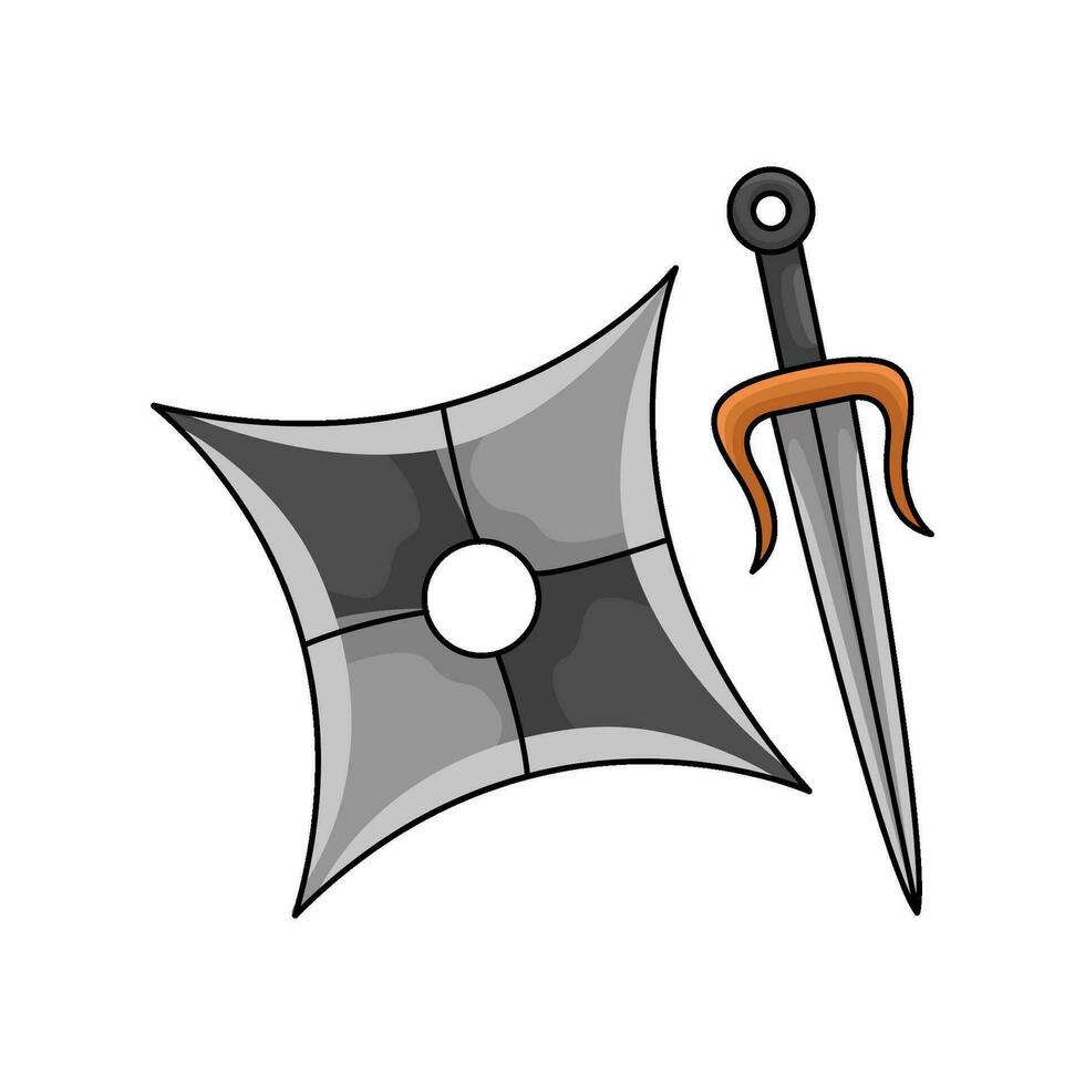 épée avec shuriken illustration vecteur