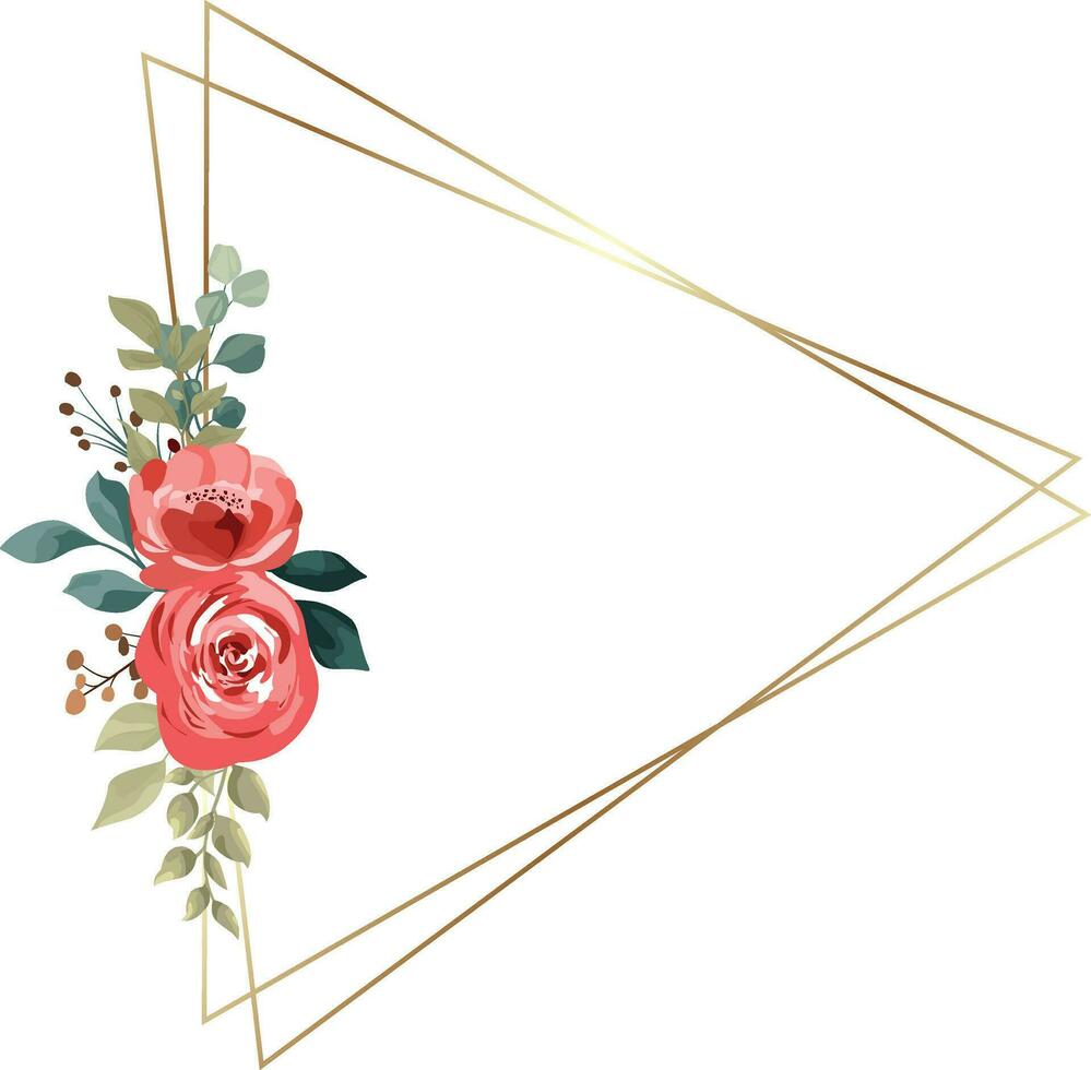 mariage fleur Cadre avec fleur bouquet, mariage invitation décoration ou salutation carte vecteur