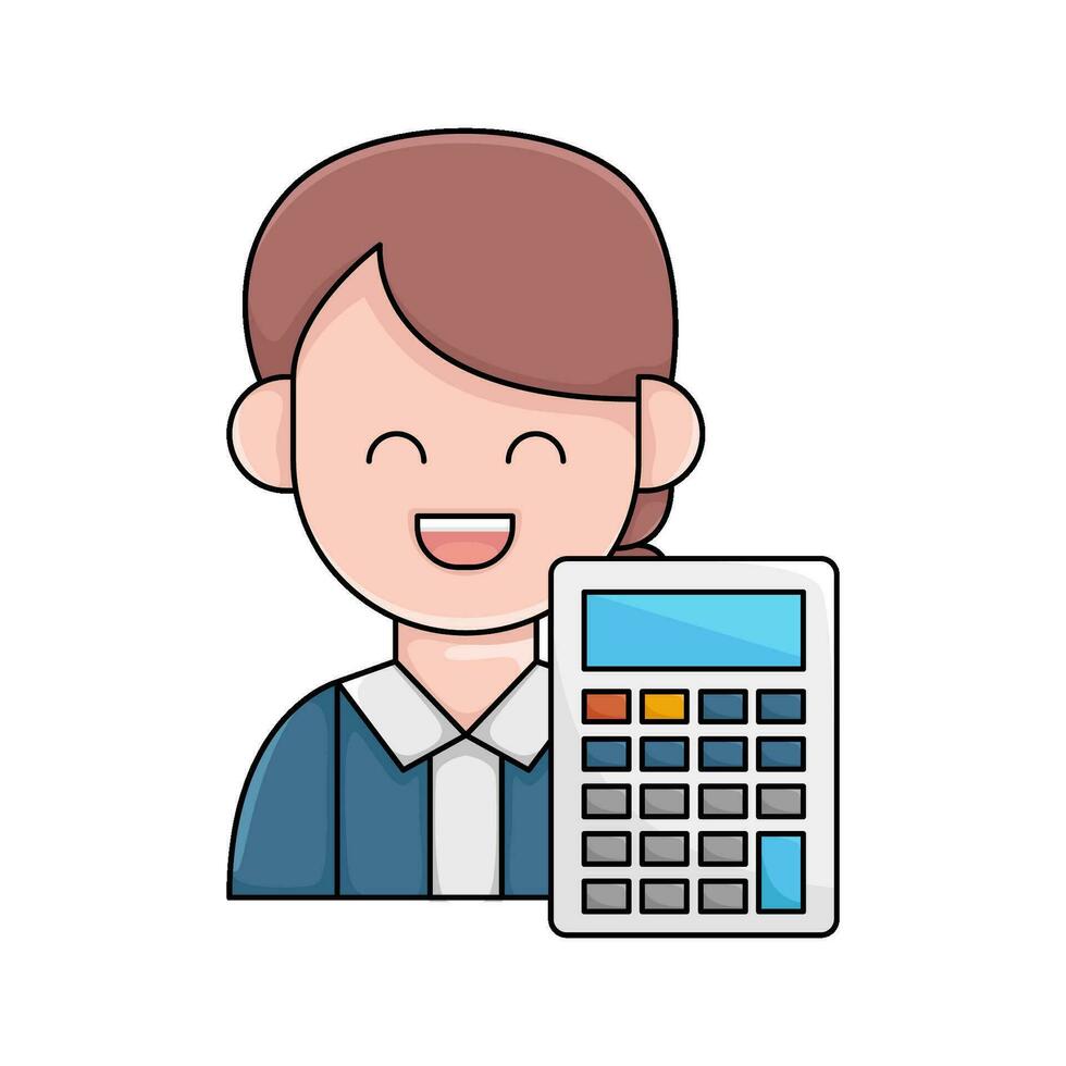 investisseur avec calculatrice illustration vecteur