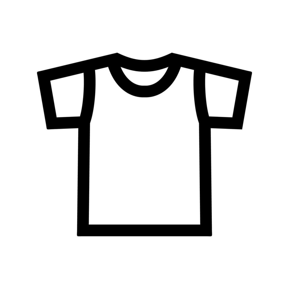 Vide blanc T-shirt icône symbole. court manche t chemise technique dessin mode plat esquisser vecteur illustration modèle de face et retour vues