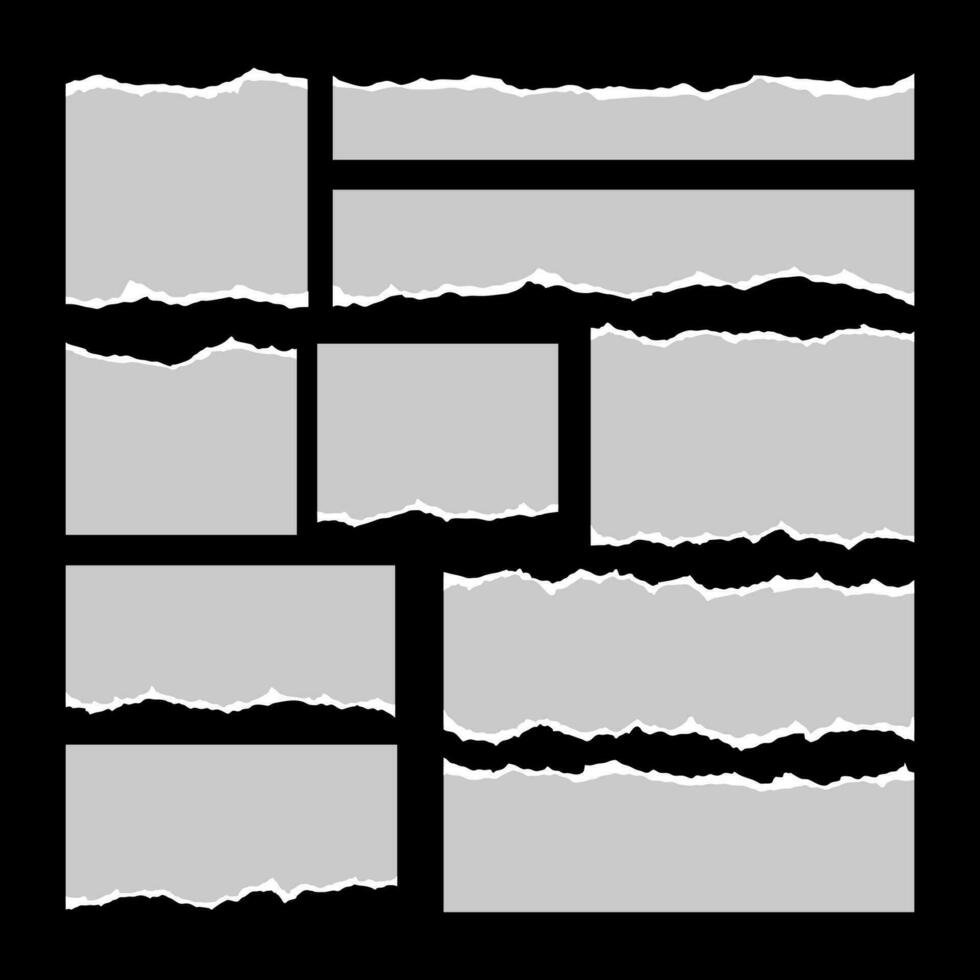 blanc déchiré papier déchirure pièces de feuille bord, Remarque ferraille ou carnet pages, vecteur arrière-plans. bloc-notes déchiré papier pour message note, page ou bannière et papier carton Vide déchiré pièce bandes