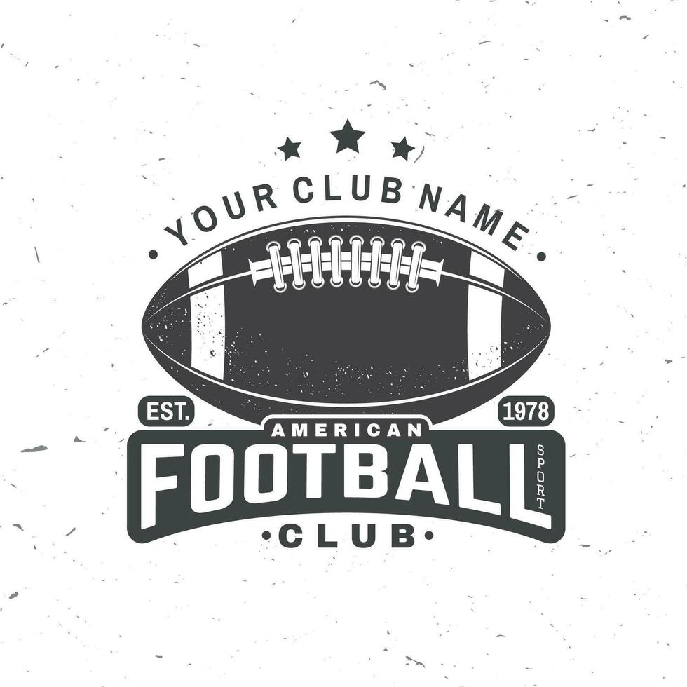 américain Football ou le rugby club badge. vecteur. concept pour chemise, logo, imprimer, timbre, tee, correctif. ancien typographie conception avec américain Football Balle silhouette vecteur