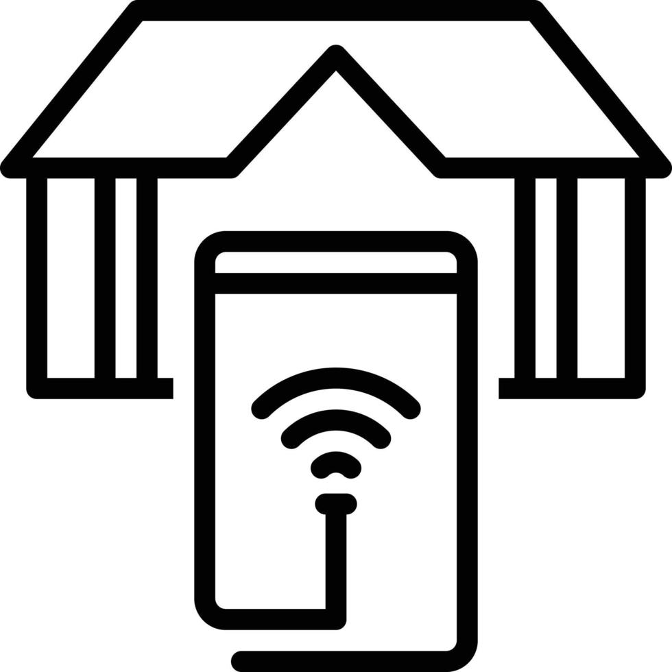 icône de ligne pour maison intelligente vecteur
