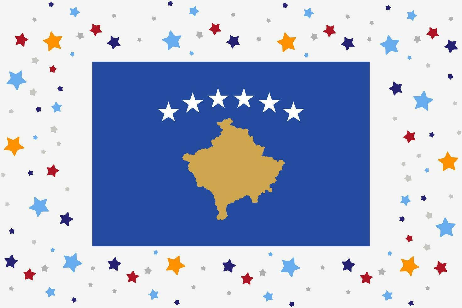 kosovo drapeau indépendance journée fête avec étoiles vecteur