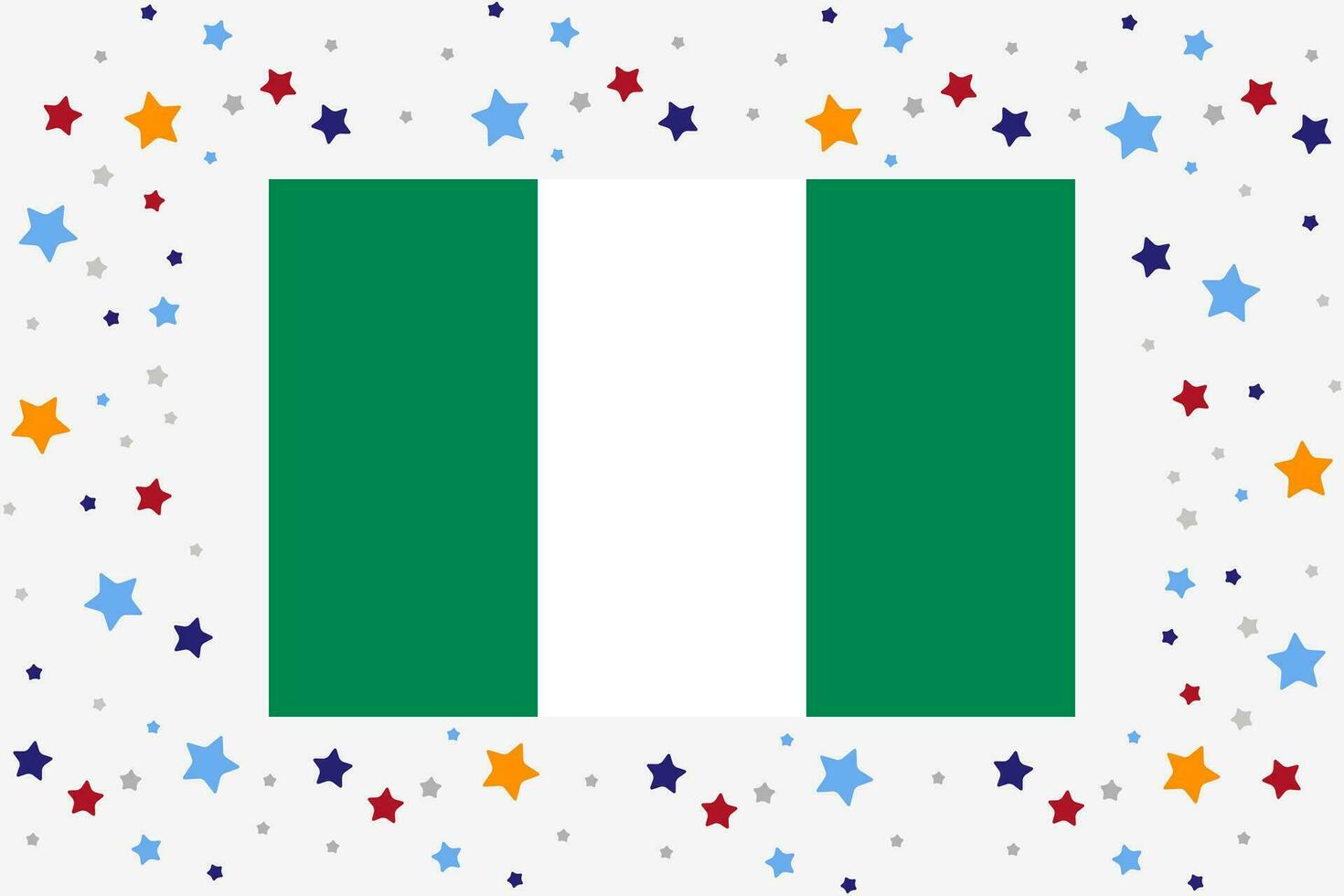 Nigeria drapeau indépendance journée fête avec étoiles vecteur