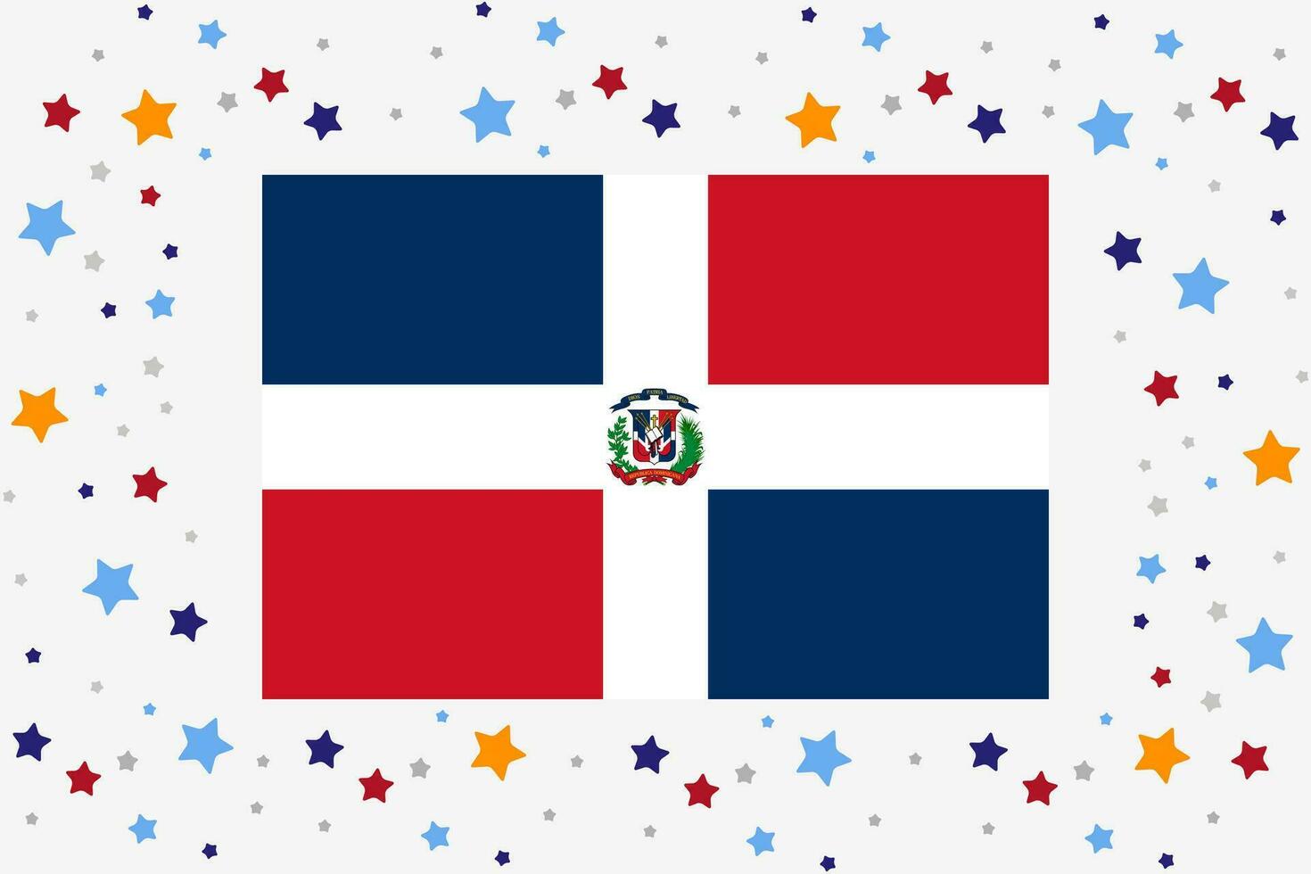 dominicain république île drapeau indépendance journée fête avec étoiles vecteur