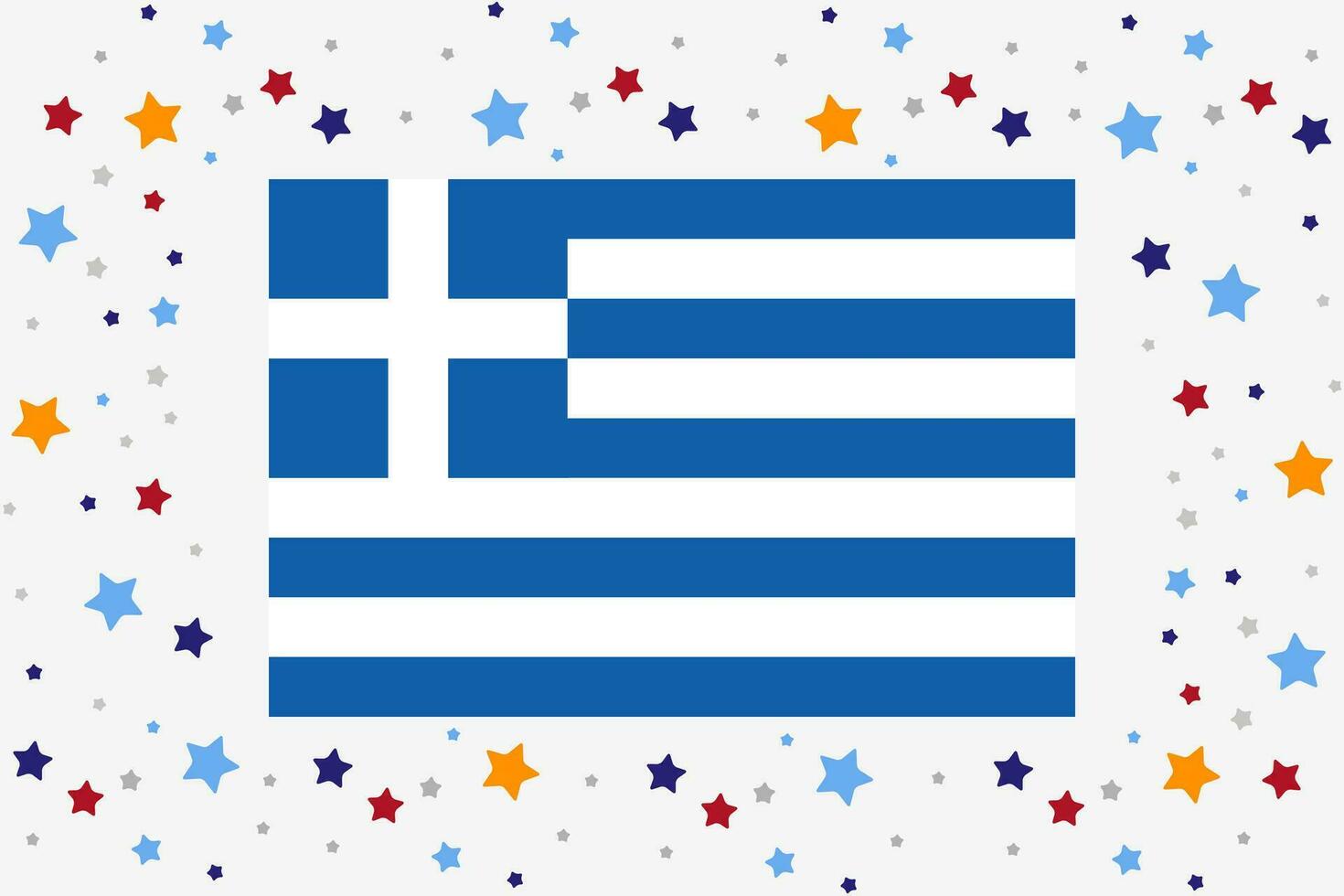 Grèce drapeau indépendance journée fête avec étoiles vecteur