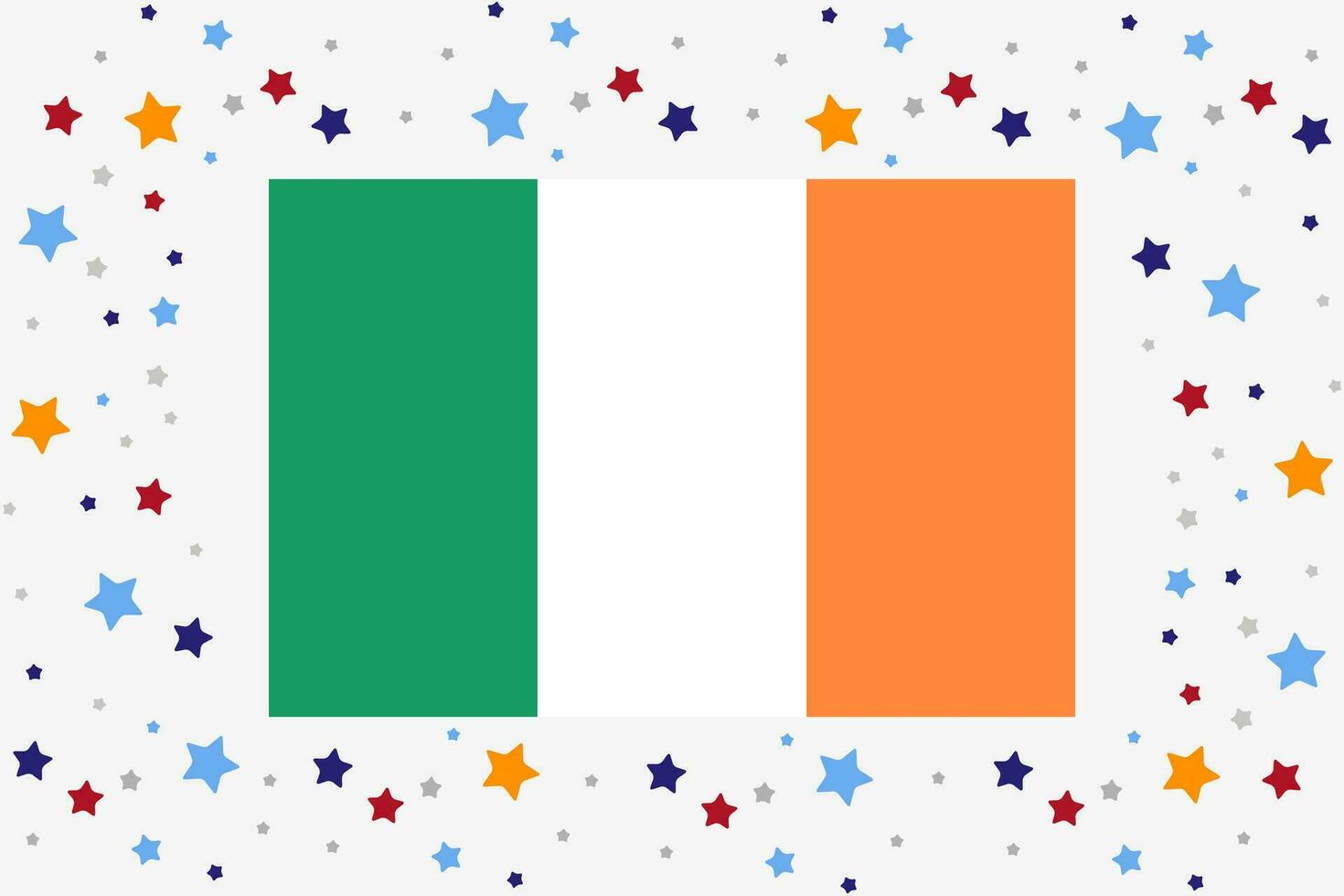 Irlande drapeau indépendance journée fête avec étoiles vecteur