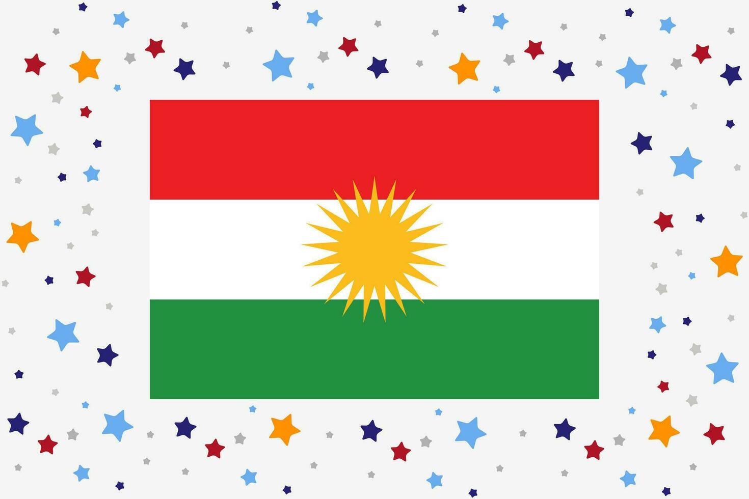 irakien Kurdistan drapeau indépendance journée fête avec étoiles vecteur