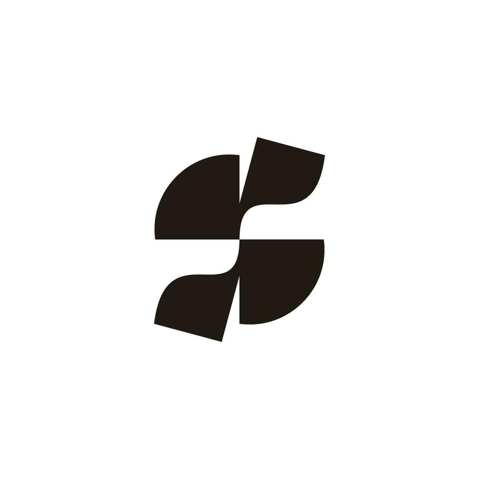 lettre s papier unique forme géométrique logo vecteur