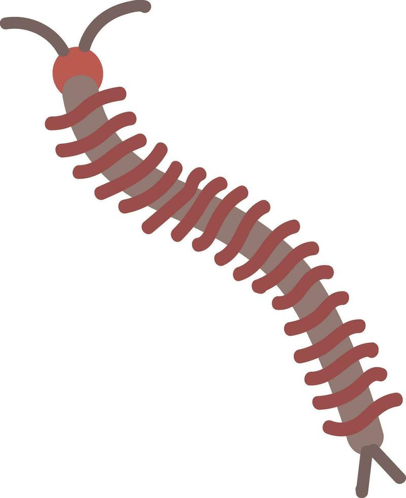 Facile vecteur illustration de une marron et rouge Mille-Pattes sur blanc Contexte.