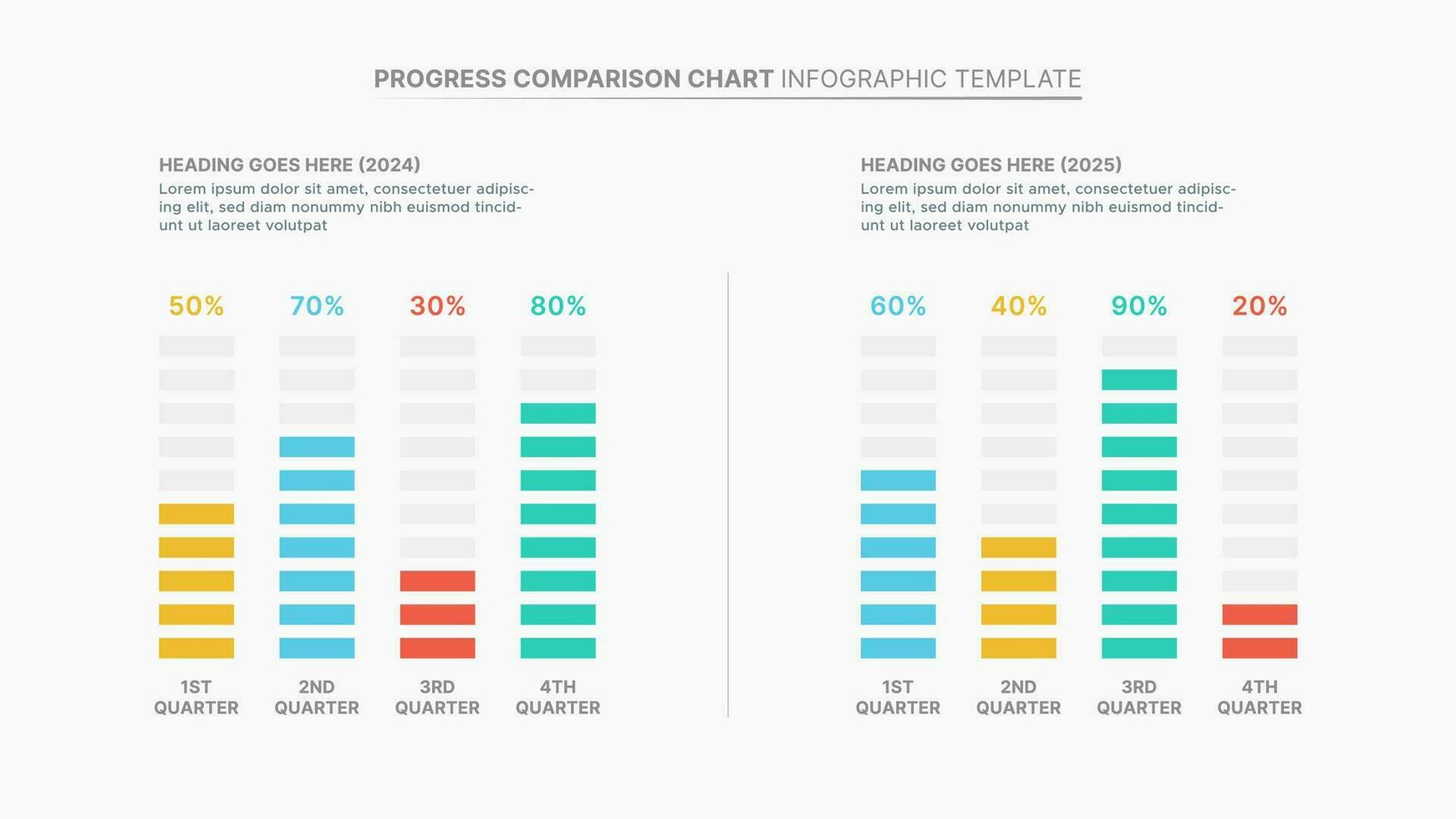 le progrès Comparaison graphique infographie modèle conception vecteur