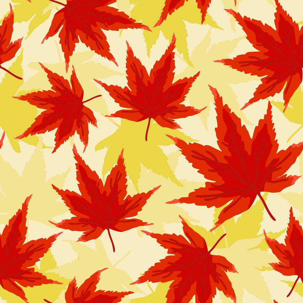 vecteur sans couture modèle avec rouge érable feuilles