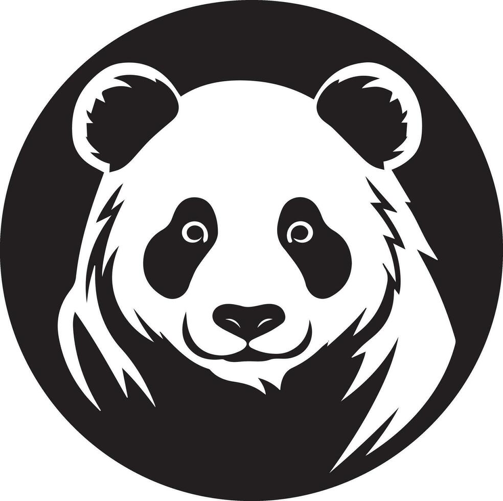 Panda logo vecteur silhouette illustration sept