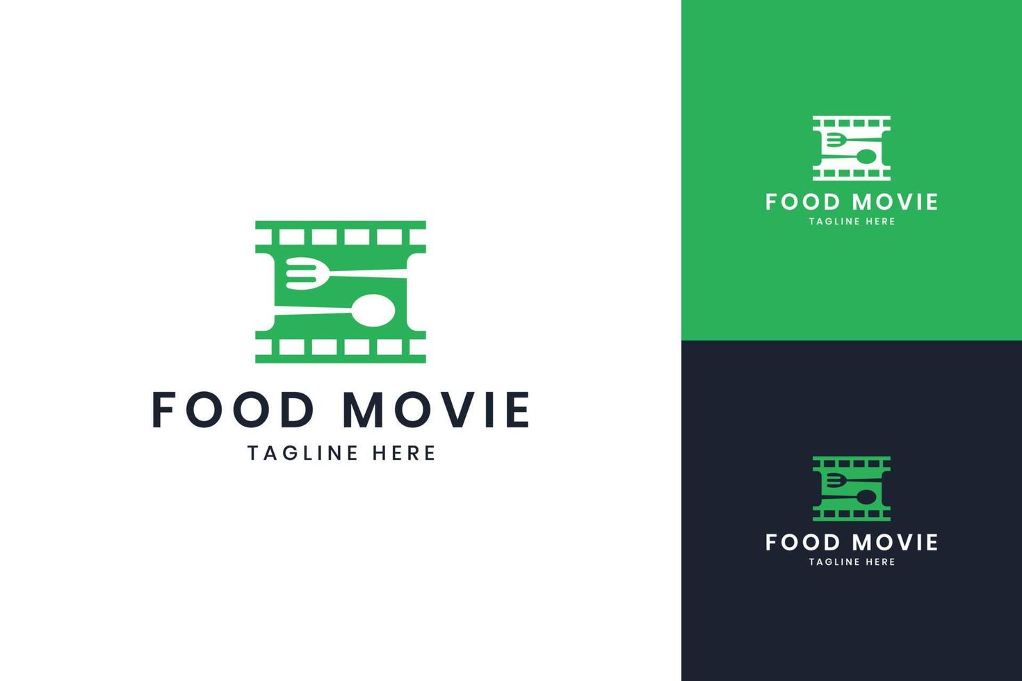 création de logo d'espace négatif de film alimentaire vecteur