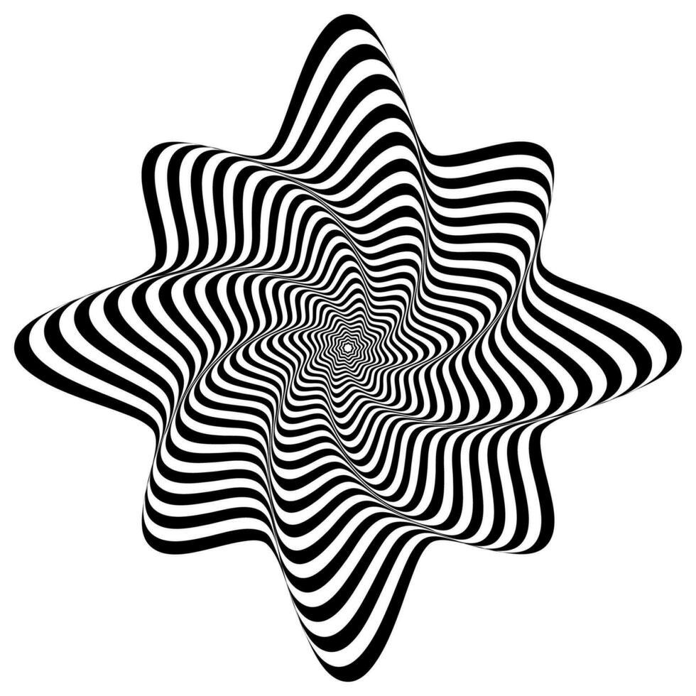 optique illusions. abstrait rayé avec monochrome vagues Contexte. vecteur illustration