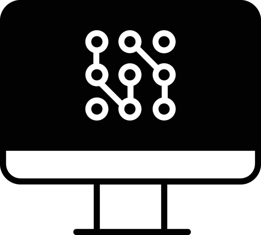 ordinateur mot de passe solide glyphe vecteur illustration