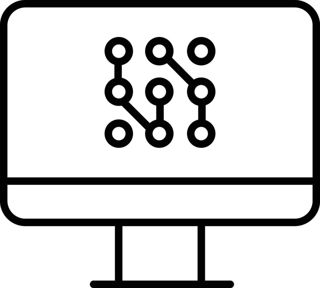 ordinateur mot de passe contour vecteur illustration icône