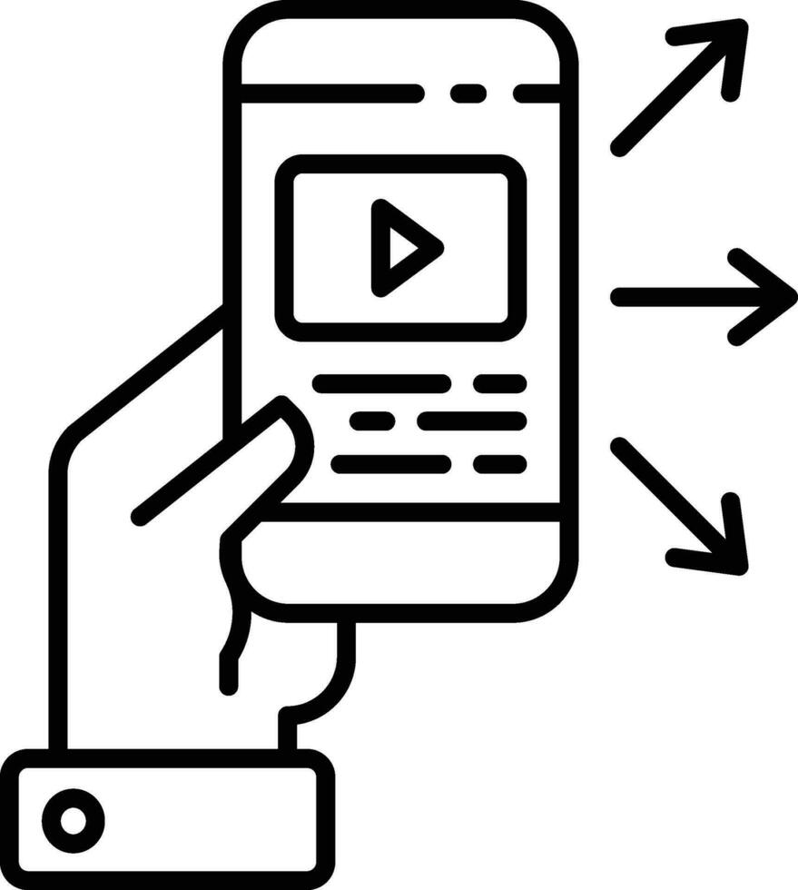 partager vidéo contour vecteur illustration icône