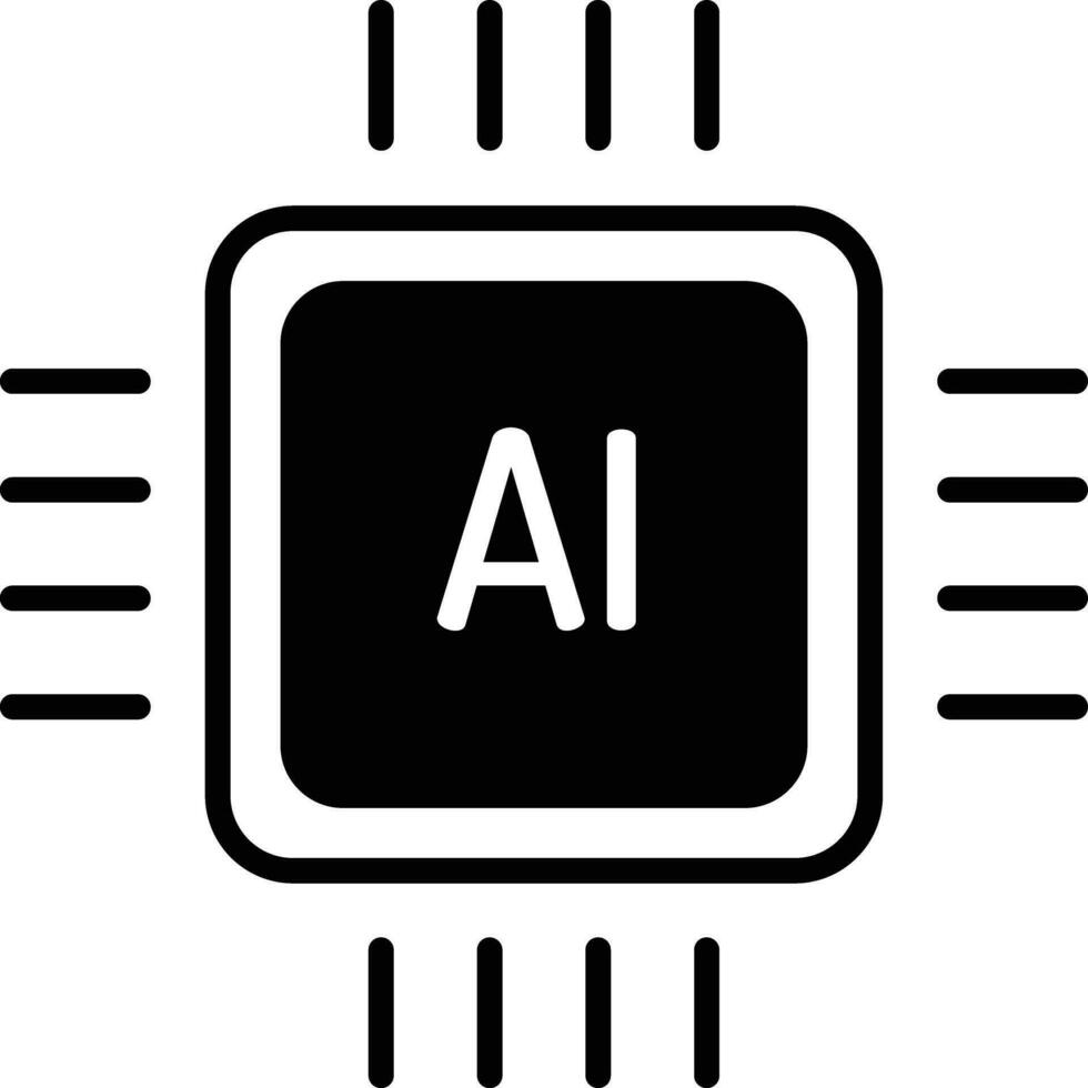 ai puce solide glyphe vecteur illustration