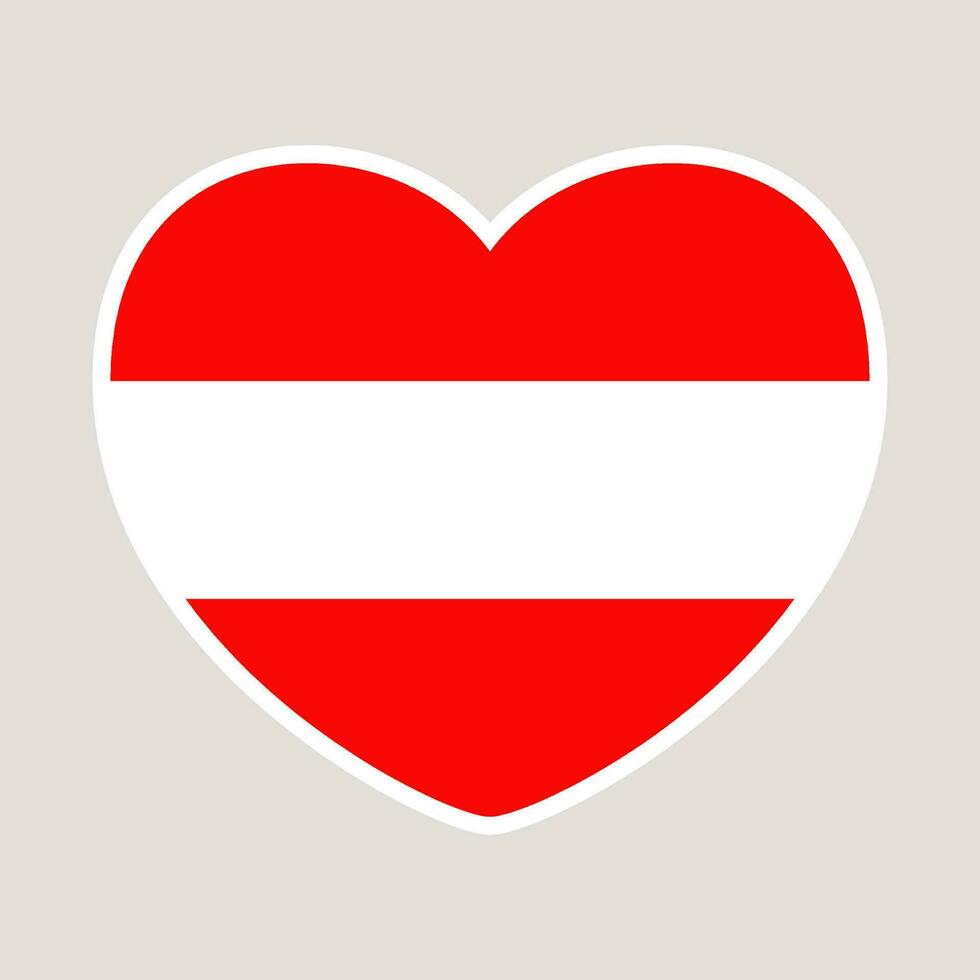 L'Autriche cœur drapeau. vecteur illustration nationale drapeau isolé sur lumière Contexte