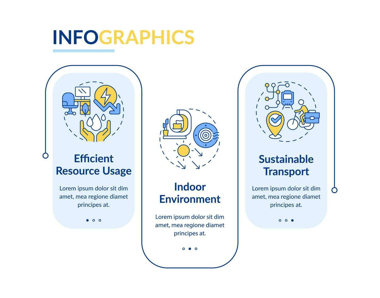 2d durable Bureau vecteur infographie modèle avec mince ligne Icônes, Les données visualisation avec 3 pas, processus chronologie graphique.