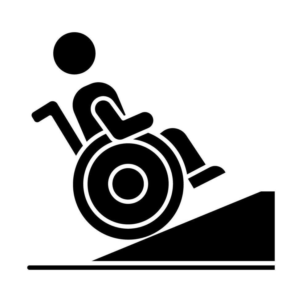 2d pixel parfait glyphe style handicap rampe icône, isolé vecteur, silhouette illustration représentant médical se soucier équipement. vecteur