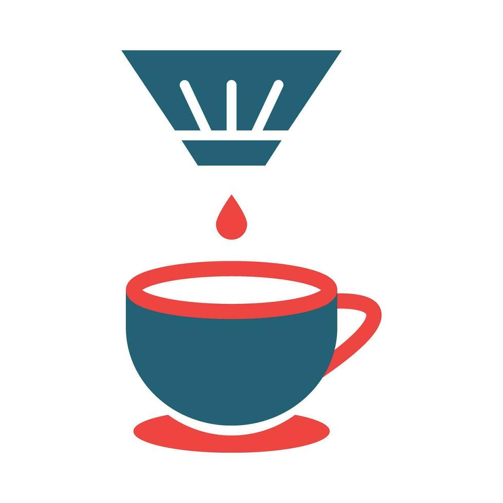 café filtre vecteur glyphe deux Couleur Icônes pour personnel et commercial utiliser.