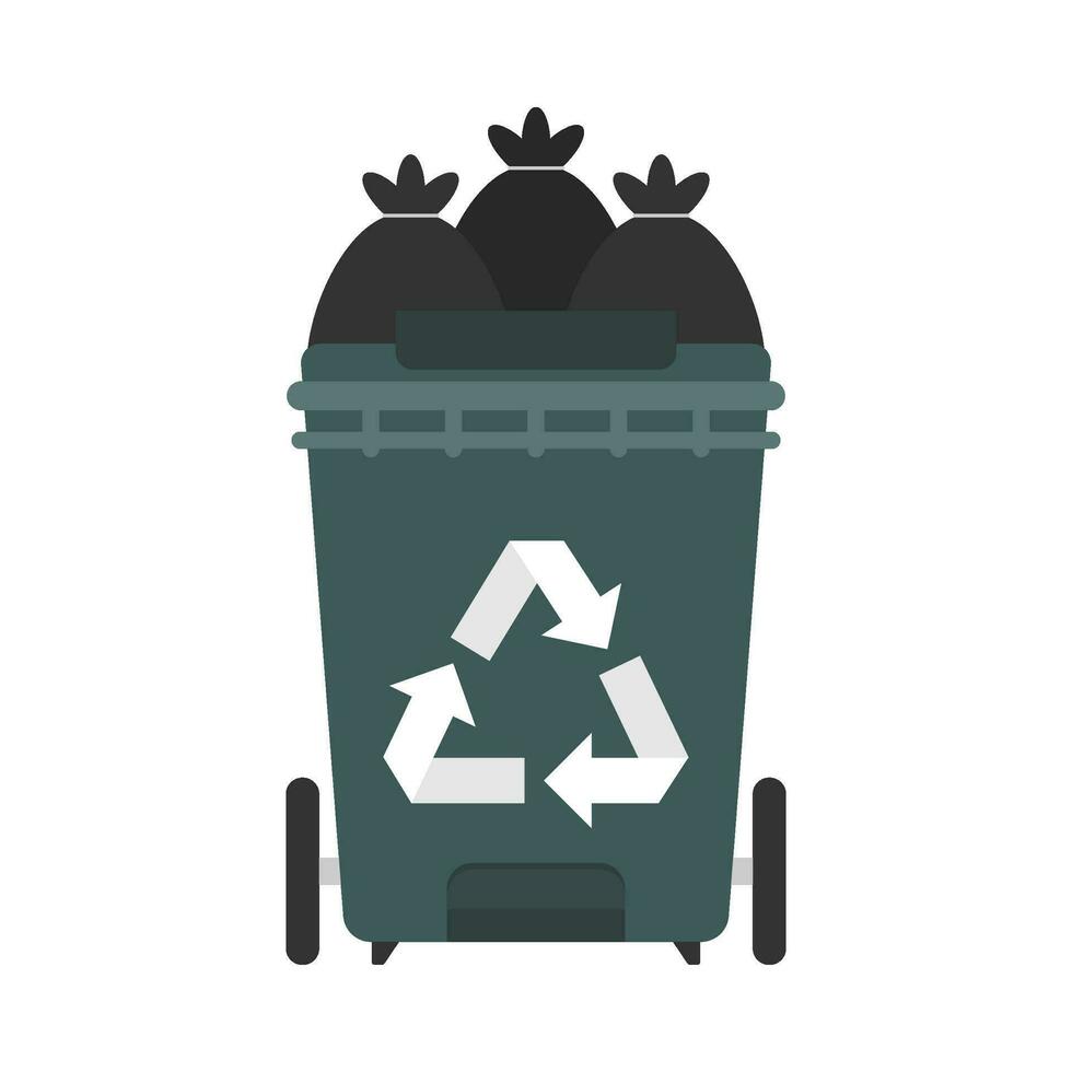 plat illustration de poubelle pouvez vecteur