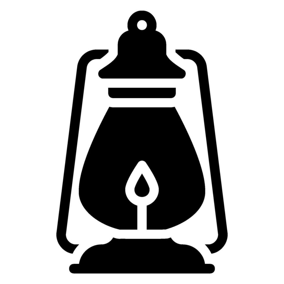 icône de glyphe de lampe à huile vecteur