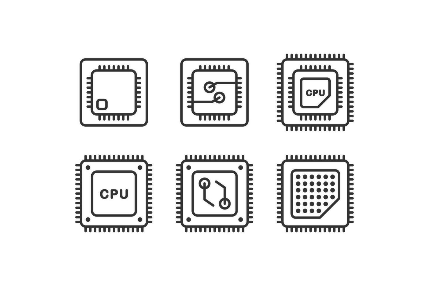 CPU icône. central En traitement ébrécher. vecteur illustration conception.
