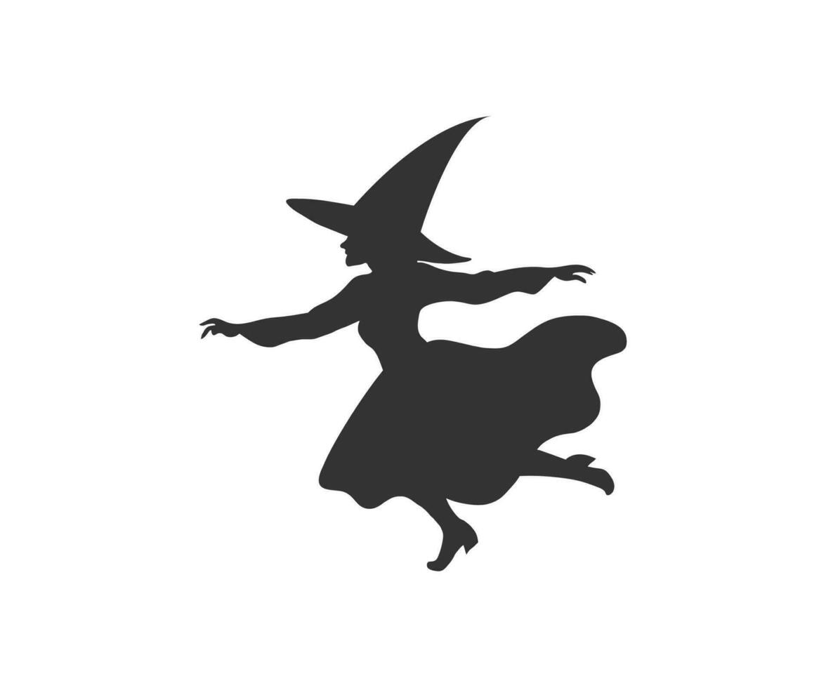 silhouette en volant sorcière icône. vecteur illustration conception.
