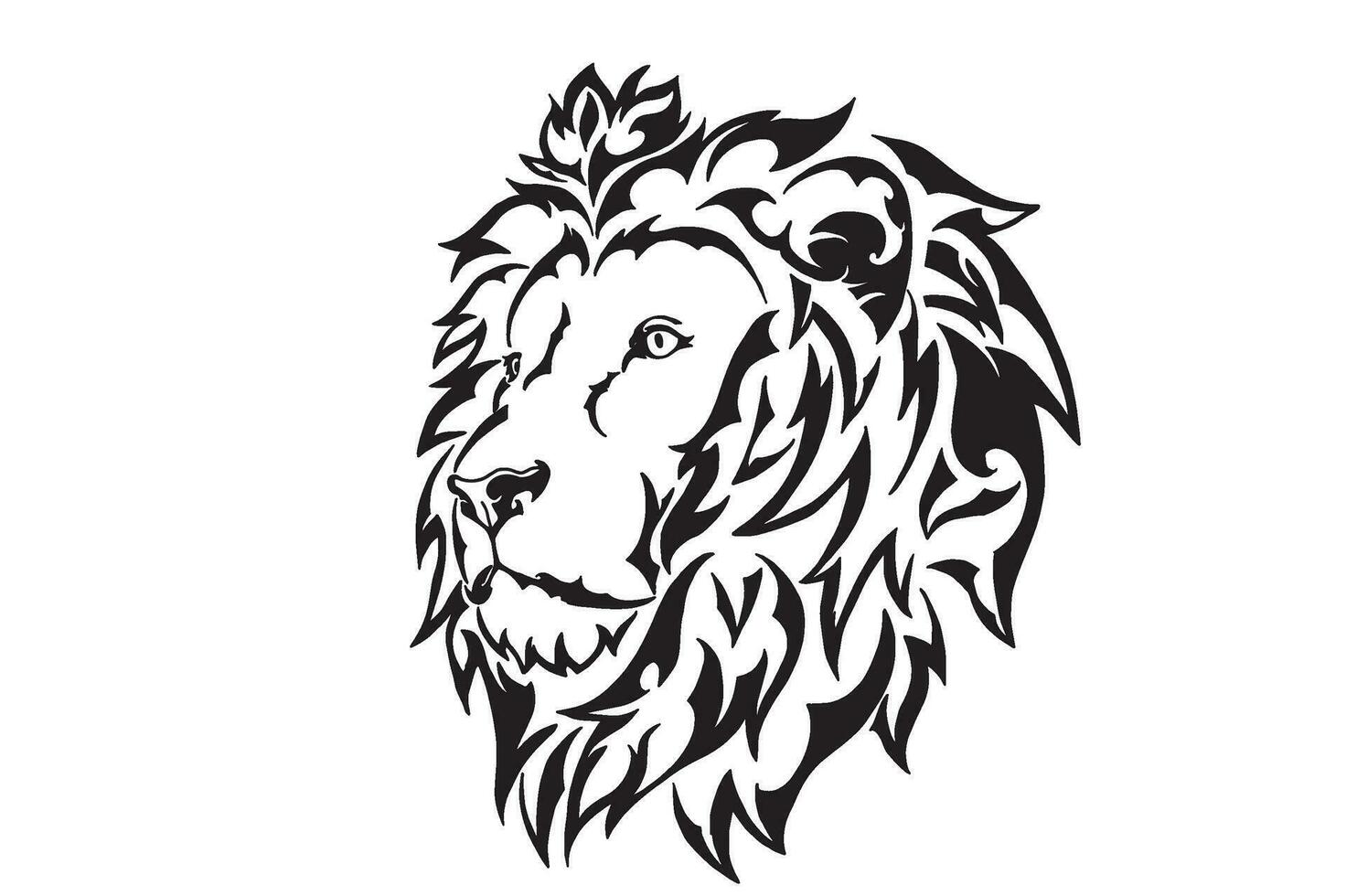 Lion tête tatouage conception vecteur