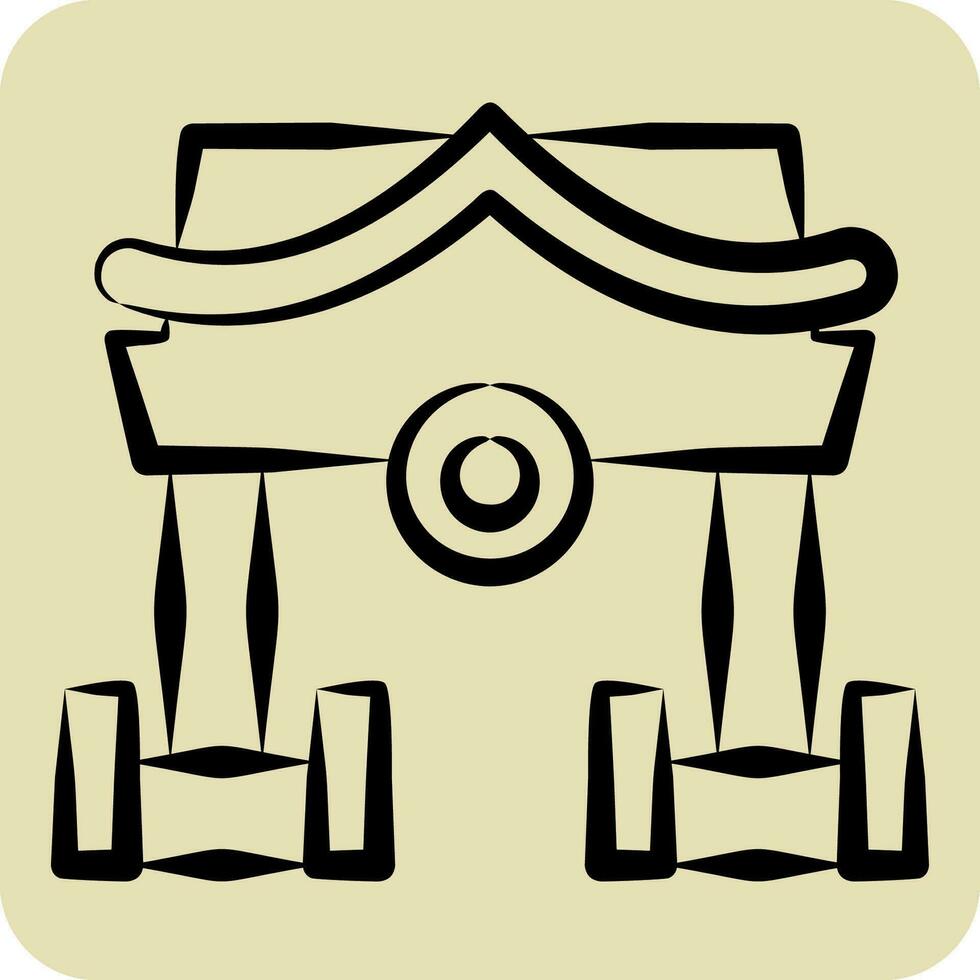 icône tombeau. en relation à ninja symbole. main tiré style. Facile conception modifiable. Facile illustration vecteur