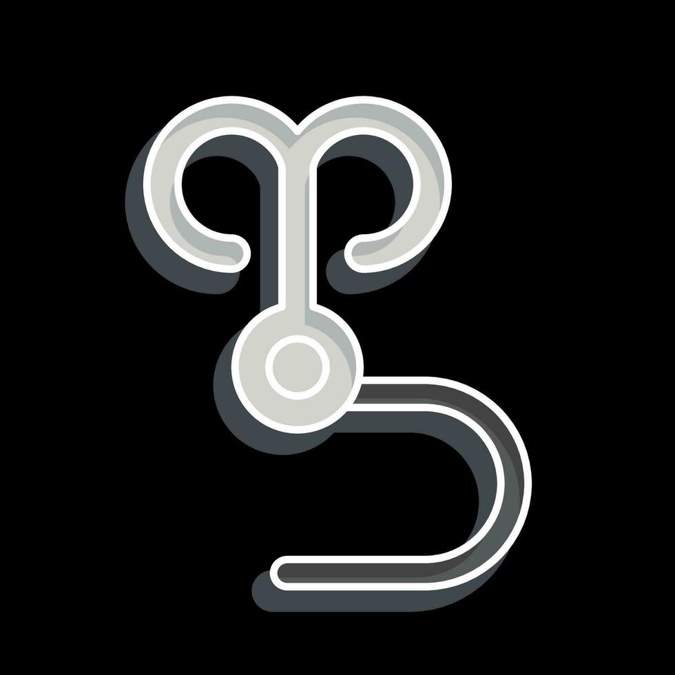icône corde accrocher. en relation à ninja symbole. brillant style. Facile conception modifiable. Facile illustration vecteur