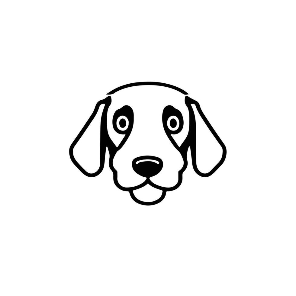 chien tête icône, chien visage signe, chien visage icône dans ligne art, vecteur graphique.