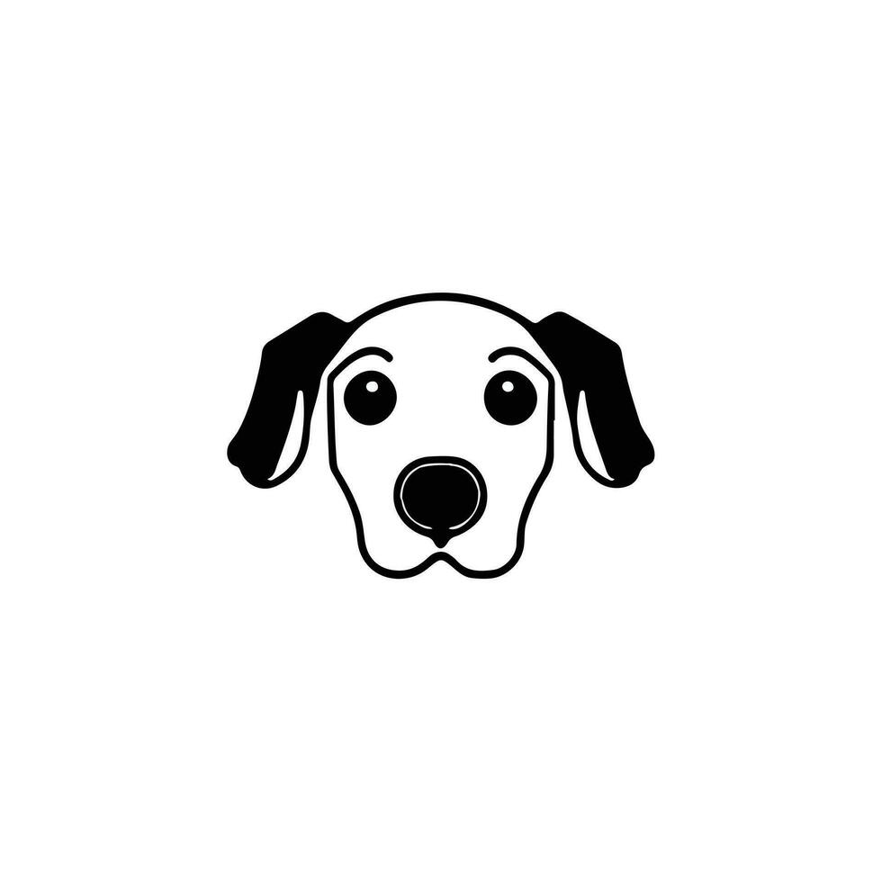 chien tête icône, chien visage signe, chien visage icône dans ligne art, vecteur graphique.