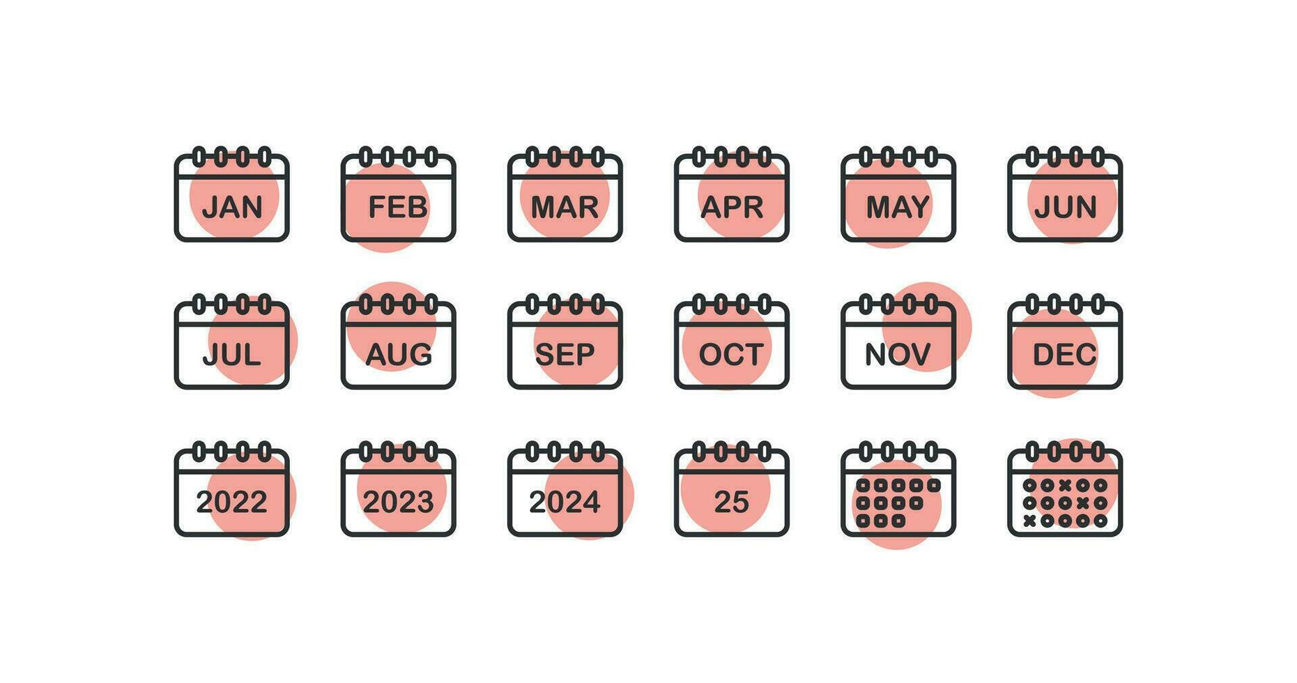 calendrier icône. mois et ans vecteur