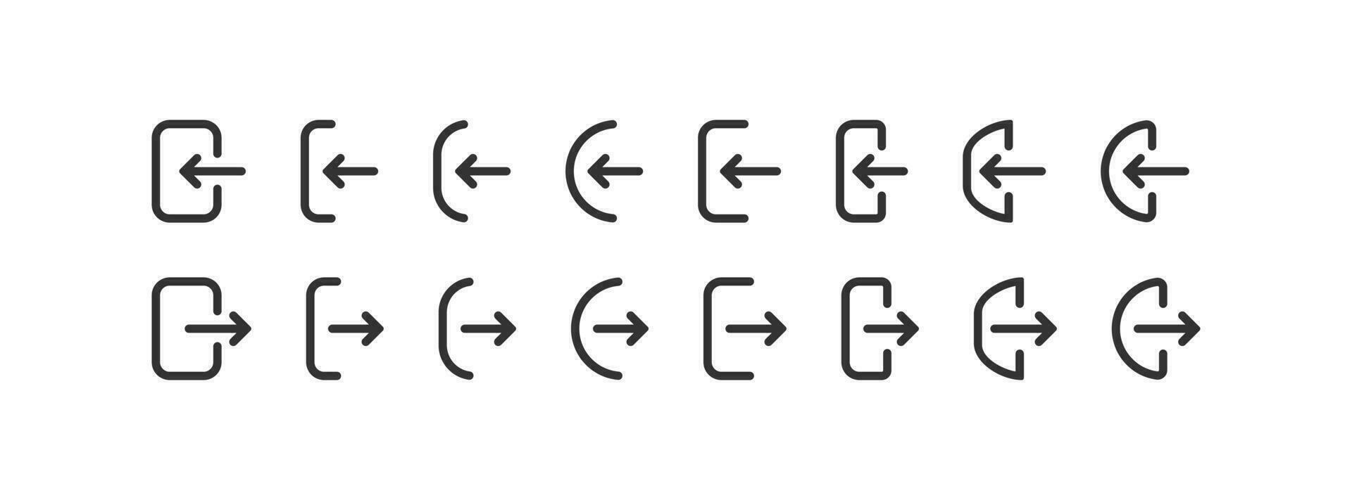 utilisateur Se déconnecter icône ensemble. utilisateur entrée illustration symbole. signe app bouton vecteur